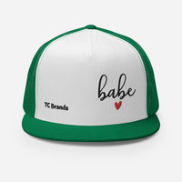 Babe Heart Flat Bill Mesh Cap