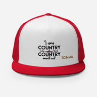 I Was Country Flat Bill Mesh Cap