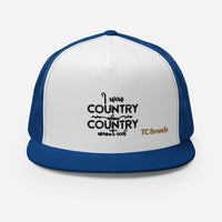 I Was Country Flat Bill Mesh Cap