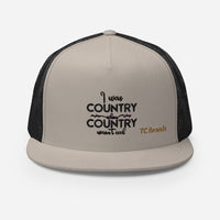 I Was Country Flat Bill Mesh Cap