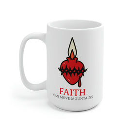 Faith can Move Mountains White Ceramic Mug