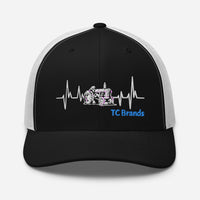 Tractor Heartbeat Curved Mesh Cap