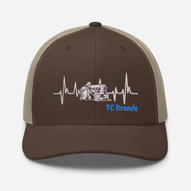 Tractor Heartbeat Curved Mesh Cap