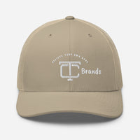 TC Brands White Logo Curved Mesh Cap