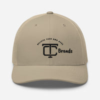 TC Brands Black Logo Curved Mesh Cap