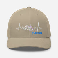 Tractor Heartbeat Curved Mesh Cap