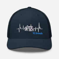 Tractor Heartbeat Curved Mesh Cap