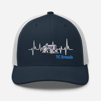 Tractor Heartbeat Curved Mesh Cap