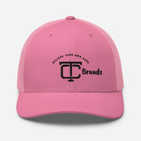 TC Brands Black Logo Curved Mesh Cap