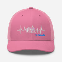 Tractor Heartbeat Curved Mesh Cap