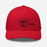 TC Brands Black Logo Curved Mesh Cap