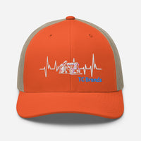 Tractor Heartbeat Curved Mesh Cap